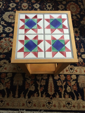 Amish Star Quilt Pattern Tile End Table